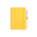 Premium bright yellow A6 PU leather pocket notebook set with white ballpoint pen - Notebook Set / A6 / 0.5mm / Yellow