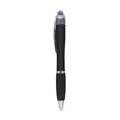 Professional black LED ballpoint pen featuring touch stylus and ergonomic curved grip - 1.0mm / Black