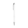 Penna a sfera professionale bianca con eleganti accenti e clip in metallo color argento - Inchiostro Nero 1.0mm / Bianco