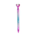 Creative diamond top ballpoint pen with a pink and blue metallic gradient finish - Gradient