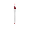 Bolígrafo retráctil minimalista con cuerpo de plástico elegante en blanco y rojo - Acentos Rojos Tinta Negra (542) / Blanco (Acentos Rojos)