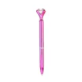 Elegant pink metallic ballpoint pen with a large diamond top for students and gifts. - Rose Red