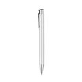 Penna a sfera minimalista in metallo argento con scatto aziendale - Inchiostro Nero 1.0mm / Argento