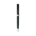Sleek black ballpoint pen with large silver clip for office and promotional use - Black Barrel Black Ink