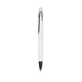 Sleek white and black retractable plastic ballpoint pen with a wide clip for office use - 1.0mm Black Ink / Black