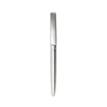 Sleek metallic silver ballpoint pen with a large functional clip for custom branding - Silver Barrel Black Ink