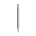 High-grade professional silver metallic ballpoint pen with a sleek matte finish - 1.0mm Black Ink / Light Gray
