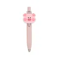 Portable pink mini retractable gel pen featuring a cute pig acrylic charm and metal clip - Pig / 0.5mm