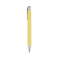 Premium yellow metallic ballpoint pen with silver accents for professional business office use - 1.0mm Black Ink / Yellow