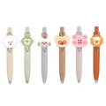 Set of colorful chubby gel pens featuring cute acrylic cartoon animal charms - Full Set (6 Pens) / 0.5mm
