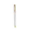 Professional silver metal rollerball pen with gold accents for executive business use - Gold Clip Style / 0.5mm Gel Pen / Silver