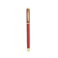 Professional red metal rollerball pen with elegant gold trim for business office - Gold Clip Style / 0.5mm Gel Pen / Red