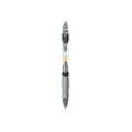 Premium Gelschreiber 0,5 mm transparent mit einem weichen ergonomischen Griff - 0.5mm / Grauer Schaft Schwarze Tinte