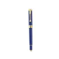 Elegant navy blue and gold metal rollerball pen for professional business office use - 0.5mm / Blue