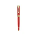 Elegant red metal rollerball pen with luxury gold trim for business and office use - 0.5mm / Red