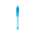 Blue translucent UV invisible ink magic pen featuring an integrated LED light on the cap - Blue