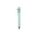 Penna a sfera a scatto 6 colori verde menta per ufficio e forniture scolastiche. - Punta a Proiettile 1.0mm / Verde