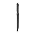 Penna a sfera a scatto nera professionale con clip argento per uso in ufficio. - 0.5mm (Anima in Plastica) / Nero