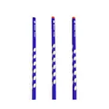 Set of three blue posture correction pencils featuring 2B and HB lead grades for students - Posture Correction Hole Style / 2B