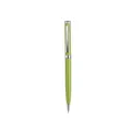Elegant bright green metal twist ballpoint pen for business and office stationery use - Bullet 1.0 - Blue Ink / Green Barrel With Silver Clip