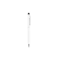 Professional white metal ballpoint pen with capacitive stylus tip for business use - 1.0mm Bullet Tip Black Ink / White