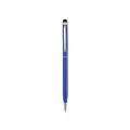 Schlanker blauer Metallkugelschreiber mit integrierter Stylus-Spitze für Touchscreens - Saphirblau