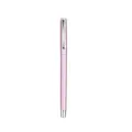 Elegant slim metallic gel pen in light pink with silver trim for business office use - Standard Style (1902-Silver Clip) / Purple