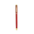 Elegant red metal ballpoint pen featuring luxury gold accents for business office needs - Business Style (1902) / 0.5mm / Red Barrel Gold Clip