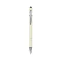 Elegante bolígrafo de metal color crema con punta de lápiz táctil integrada para móvil - 1.0mm / Beige Morandi