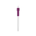 Minimalist retractable ballpoint pen in purple and white for business office use - 1.0mm Ballpoint Refill / Purple Clip (530二维码)