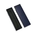 Elegant navy blue lid-and-base stationery pen gift box featuring a black foam insert - 180*50mm (With Sponge Lining) / Navy Blue