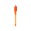 Orange UV invisible ink pen with built-in LED light on cap for magic secret writing - Orange