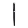 Penna gel di lusso in metallo nero con eleganti accenti argentati da ufficio - Punta della penna da 0,5 mm / Nero Ossidiana