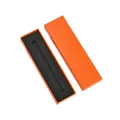Elegant orange stationery gift box with lid and protective black foam pen insert - 180*50mm (With Sponge Lining) / Hermes Orange