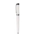 Penna roller in metallo bianco premium per cancelleria professionale da ufficio. - Punta della penna da 0,5 mm / Bianco perla