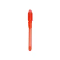 Red UV invisible ink magic pen with built-in LED light for secret messages and fun - Red