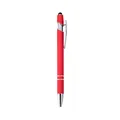 Sleek red metal stylus ballpoint pen featuring a silver clip and black touch tip for tablets - 1.0mm / Red