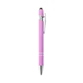 Sleek pink metal retractable ballpoint pen featuring a built-in capacitive stylus tip - 1.0mm / Light Purple