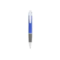 Blue retractable ballpoint pen with grey textured grip and white clip for business - Standard Retractable / Sapphire Blue