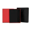 Elegant premium red gift box set with matching black paper shopping bag for A5 notebook and pen - Empty Set (Gift Box & Tote Bag) / Red