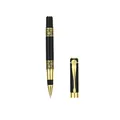 Elegant black and gold Chinese style metal pen with fretwork design - Rollerball Pen (Fu Character) / 0.5mm Pen Point / Black
