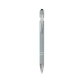 Professional grey metal retractable ballpoint pen with integrated stylus tip for touch screens - 1.0mm / Morandi Gray