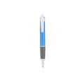 Sky blue retractable plastic ballpoint pen with 0.7mm bullet tip and textured gray grip - Standard Retractable / Sky Blue