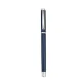 Elegant navy blue metal rollerball signature pen with polished silver clip and trim - Business Style (1902) / 0.5mm / Blue Barrel Silver Clip