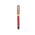 Elegant red and gold metal rollerball pen with a textured finish for business gift set - 0.5mm / Red