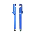 Blue multi-functional ballpoint pen with stylus tip and phone stand clip for office - Stand Pen (2455) / Blue
