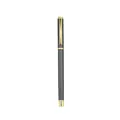 Elegant grey metal rollerball pen with gold clip for office business use - Business Style (1902) / 0.5mm / Gray Barrel Gold Clip