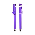 Premium multifunctional purple metal stylus ballpoint pen with integrated phone stand clip - Stand Pen (2455) / Purple