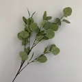 Gedetailleerd overzicht van kunstmatige eucalyptus tak met groene bladeren - 35 Bladeren / Groen