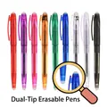 Set di 9 penne gel cancellabili termosensibili colorate con punte in gomma a doppia testa - Penna Cancellabile a Doppia Testa (1306) / 9 Pezzi/Confezione / Set Multicolore